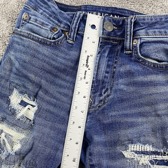 American Eagle Next Level Airflex Jeans Womens 26x28* Slim Straight Distressed - Picture 7 of 16